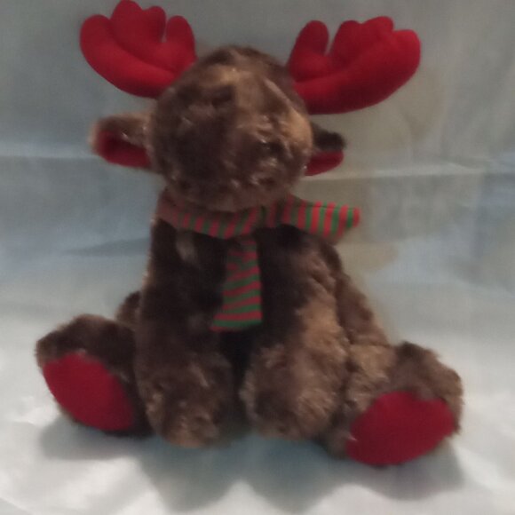 Christmas in July 2 moose stuff animals decorative plush event holiday - Picture 7 of 10